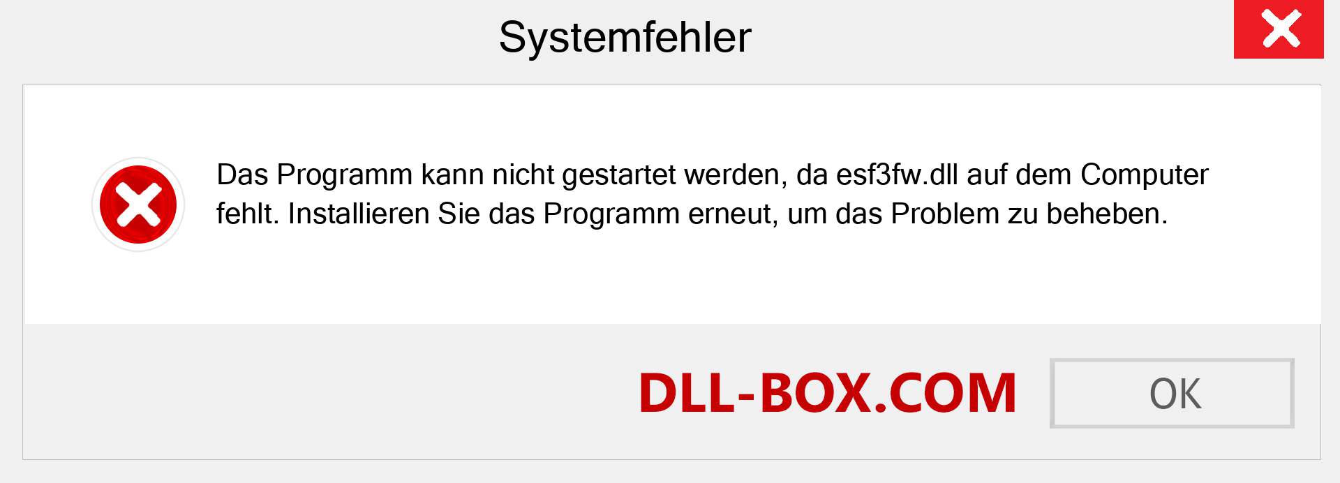 esf3fw.dll-Datei fehlt?. Download für Windows 7, 8, 10 - Fix esf3fw dll Missing Error unter Windows, Fotos, Bildern